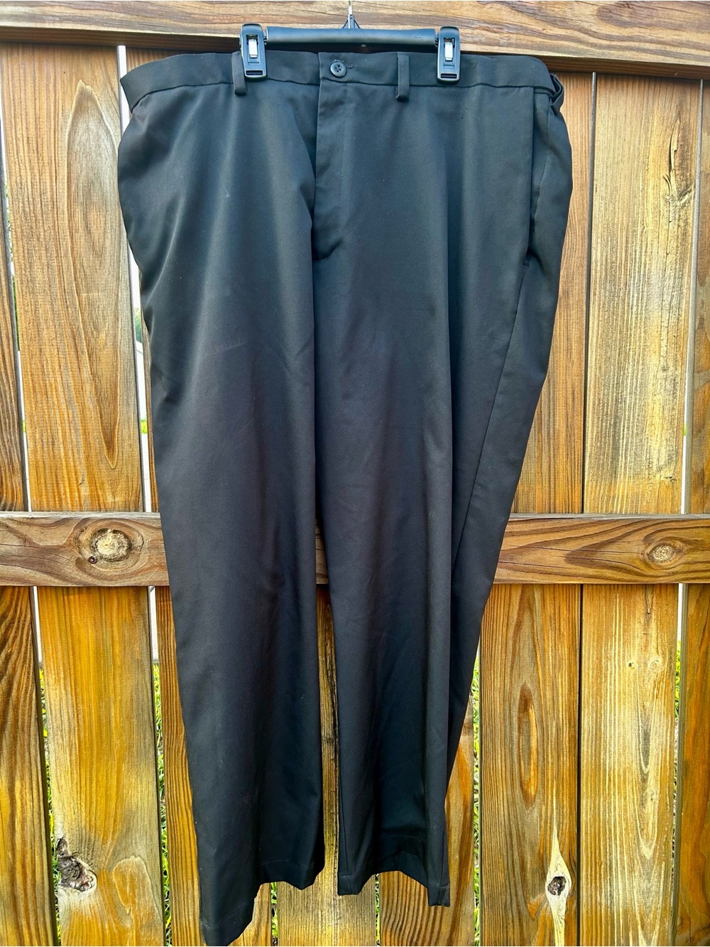 Haggar Mens Pants Black 42x 29 Cool Right Performance Flex Classic Fit